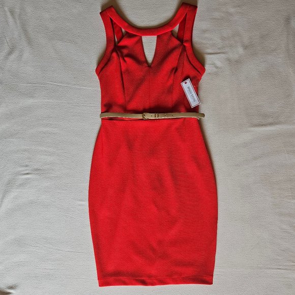 NWT Bisou Bisou Michele Bohbot Sleeveless knee length dress in Tangerine, sz. 4 - Picture 1 of 11